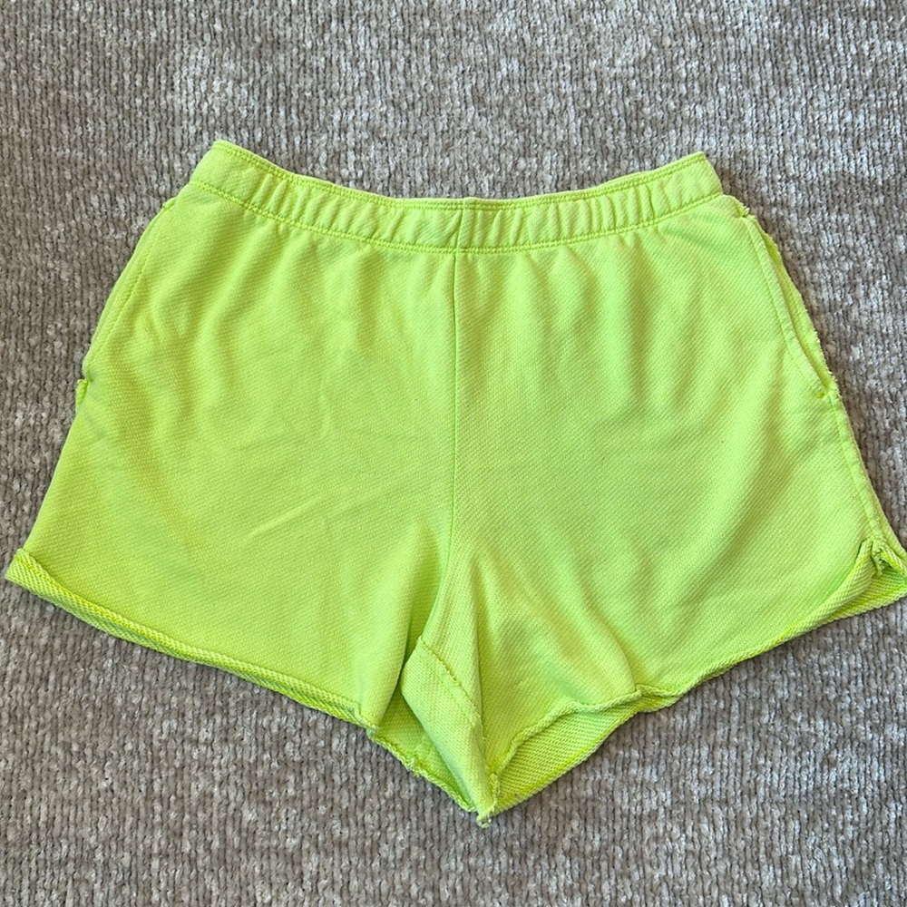 Aerie Neon Yellow Green Knit Shorts